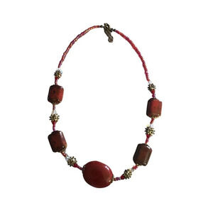 Unbranded Rust/Red/Burgundy 18" (End to End) Stone Women's Necklace